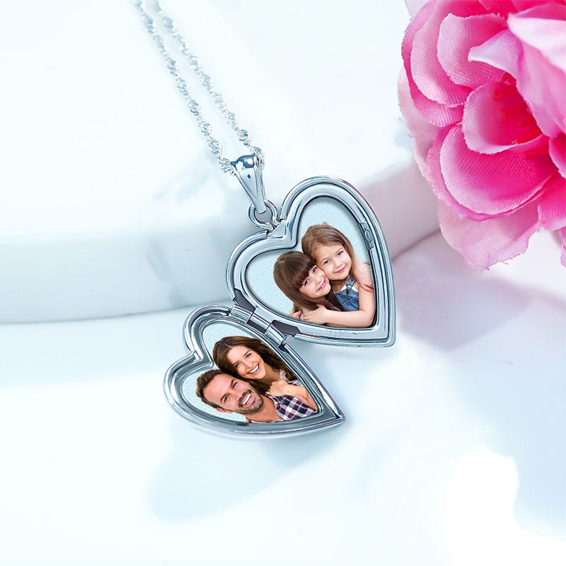 Sterling Silver "I Love You" Heart Photo Locket