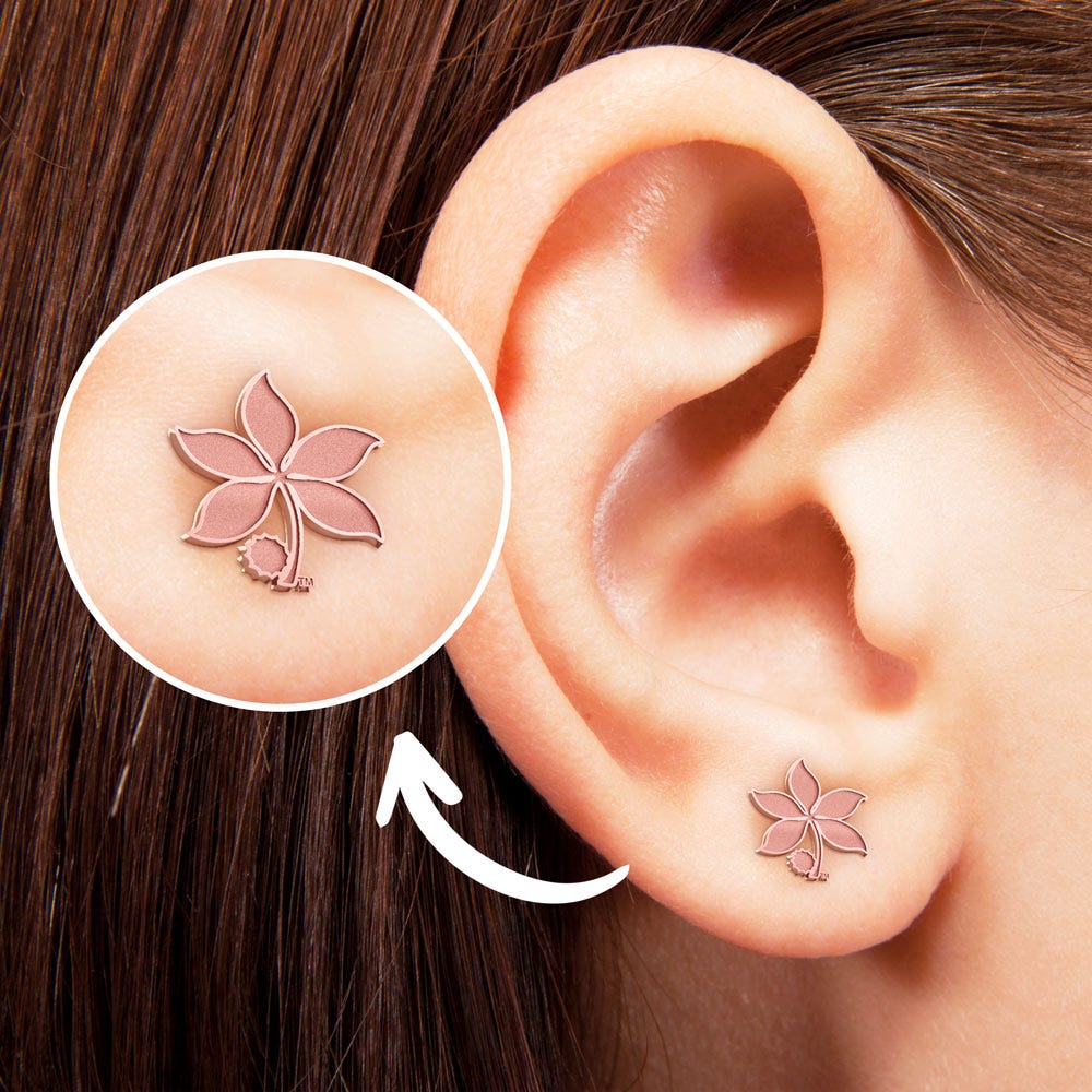 Pair Of Ohio State Logo Leaf Earrings