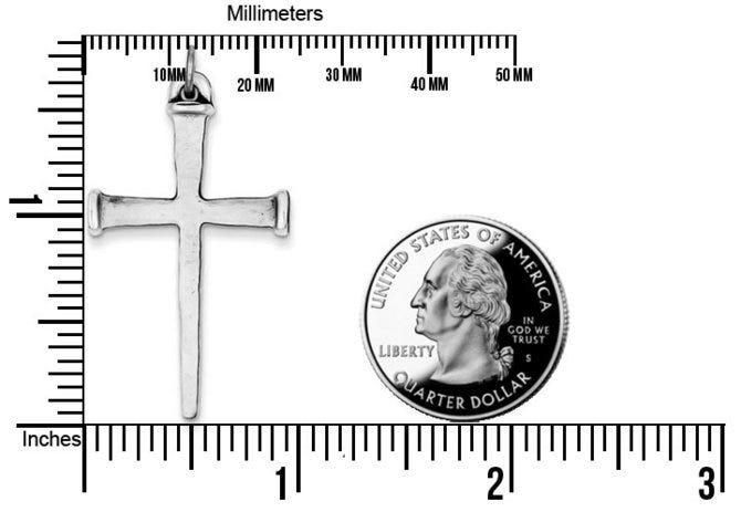 Sterling Silver Antiqued Nail Cross Pendant