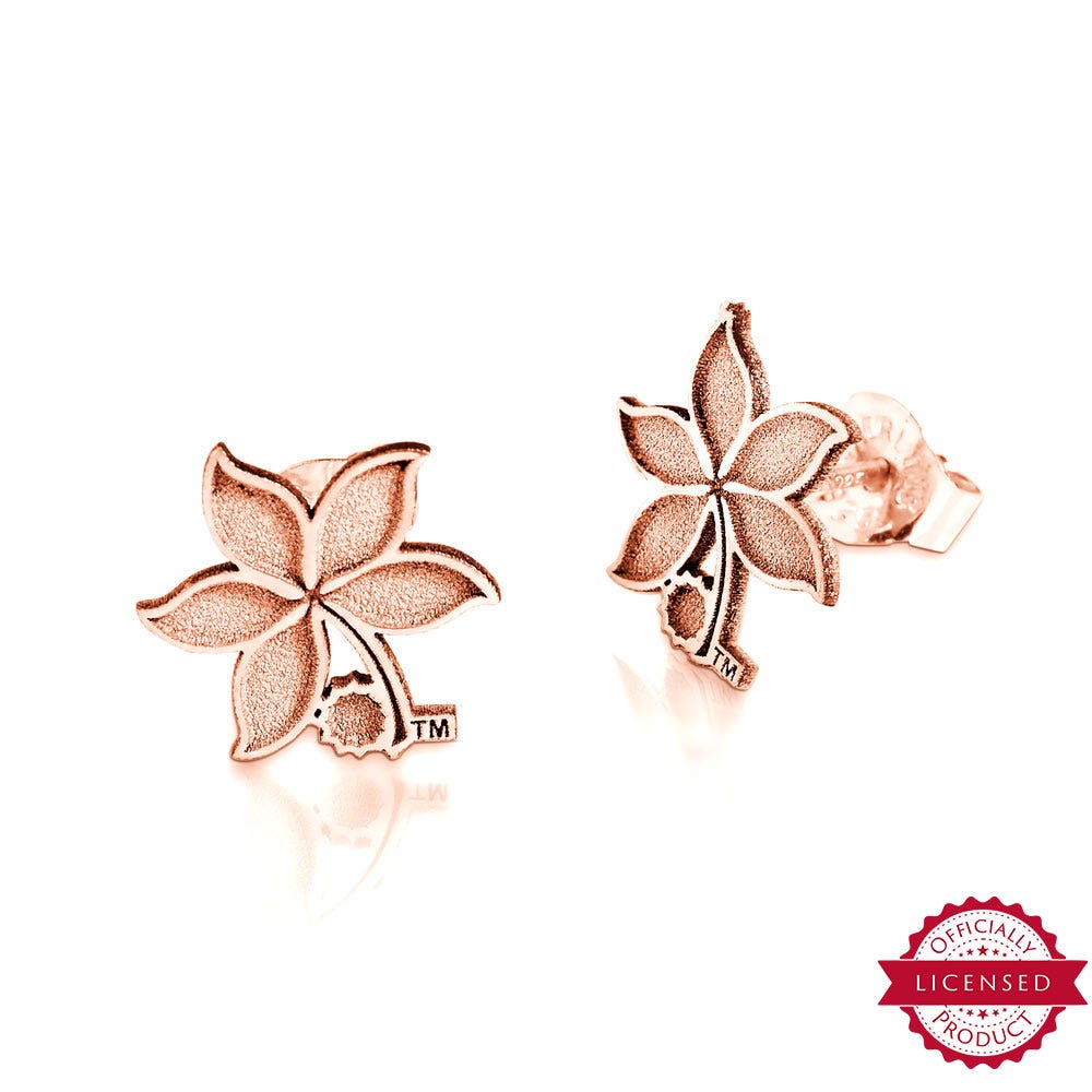 Pair Of Ohio State Logo Leaf Earrings