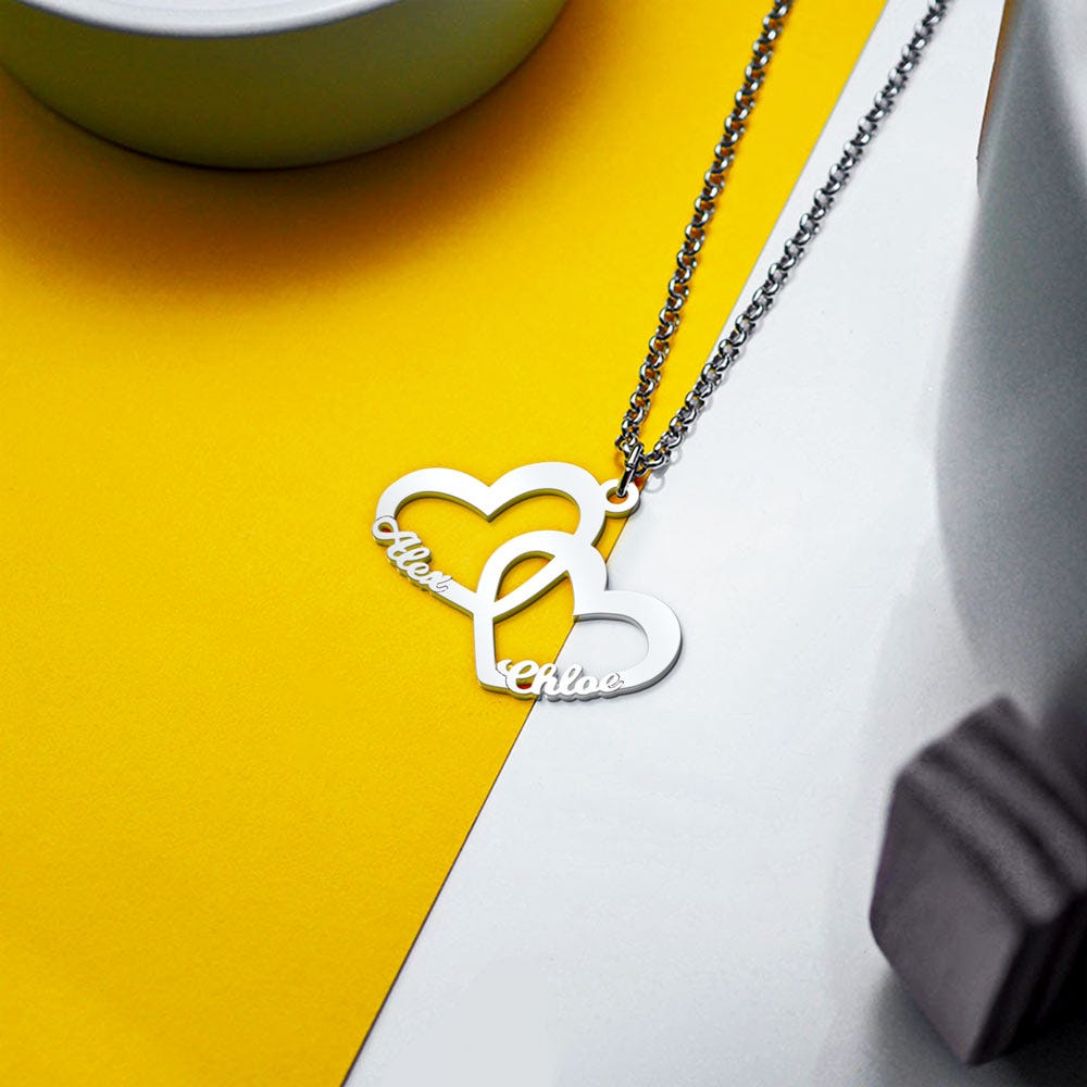 Interlocking Hearts Name Necklace