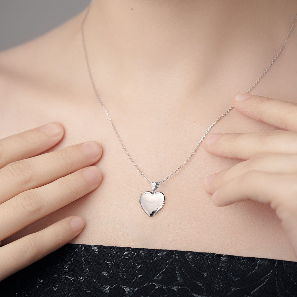 Sterling Silver Small Heart Photo Locket
