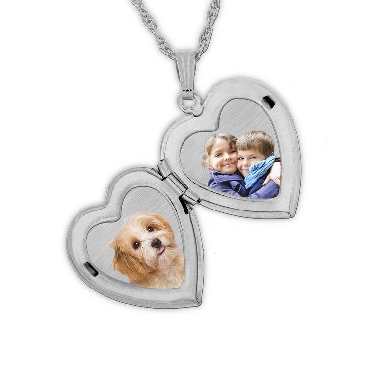 Sterling Silver "I Love You" Heart Photo Locket