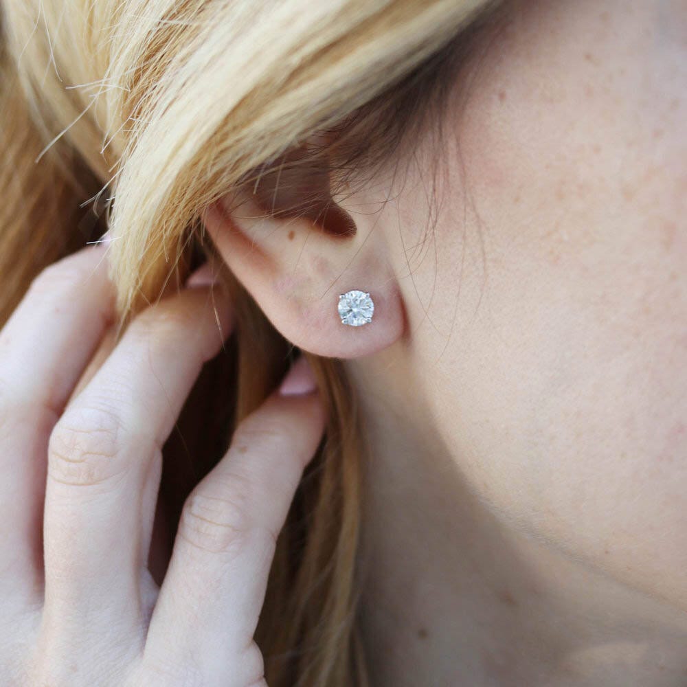 Pair of 5mm April Birthstone Cubic Zirconia Stud Earrings