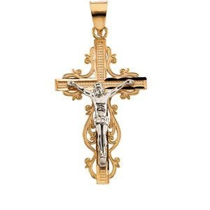 TWO TONE CRUCIFIX PENDANT