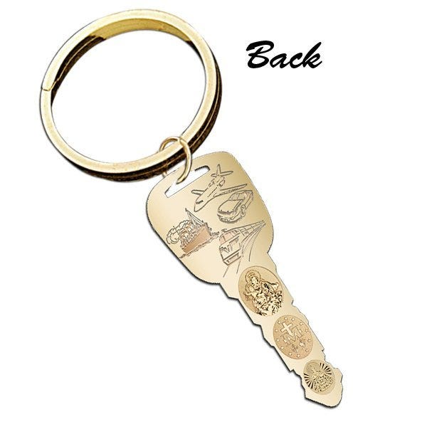 Saint Christopher Double Sided "Traveler's Key" Keychain