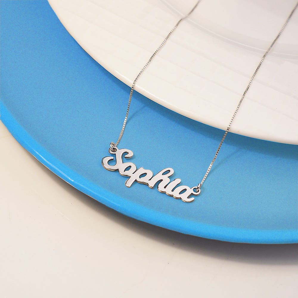 Script Name Necklace with Chain Included