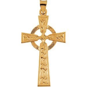 14K Yellow Gold FANCY CELTIC CROSS PENDANT