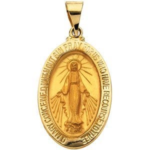 HOLLOW OVAL MIRACULOUS MEDAL