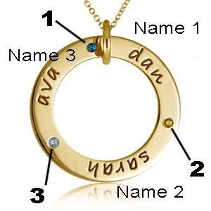 Personalized Three Birthstones Disc