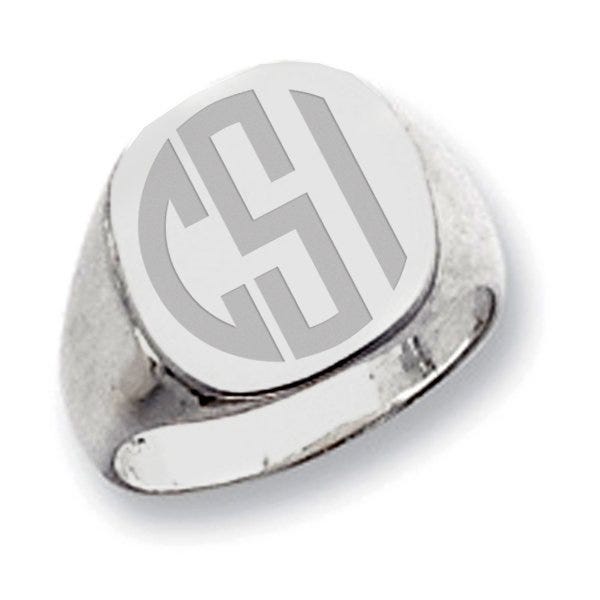 Sterling Silver Men's Square Signet Ring