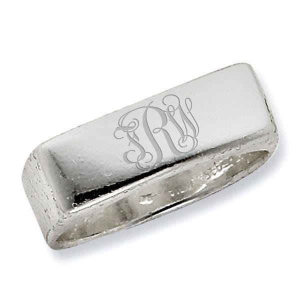 Sterling Silver Women's Rectangle Signet Ring
