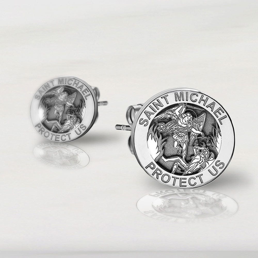 Pair of Saint Michael Earrings "Protect Us"