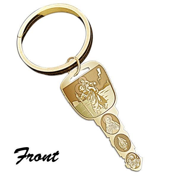 Saint Christopher Double Sided "Traveler's Key" Keychain