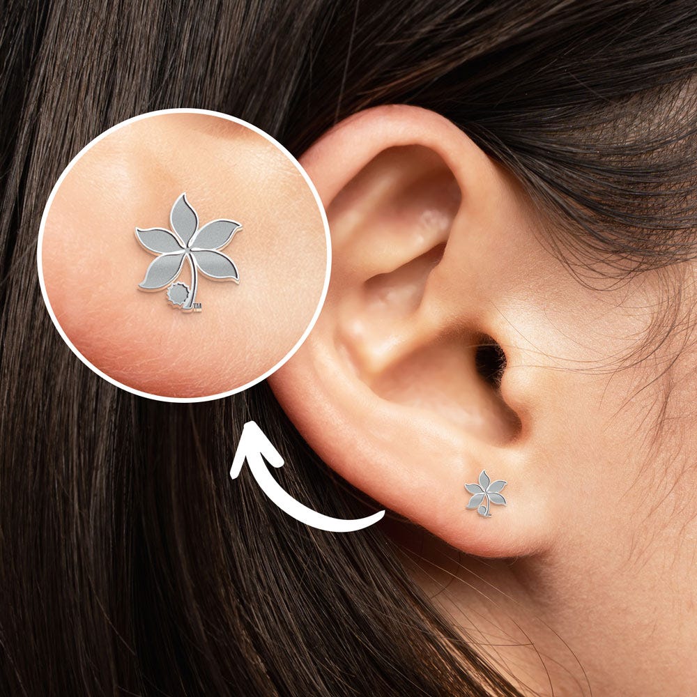 Pair Of Ohio State Logo Leaf Earrings