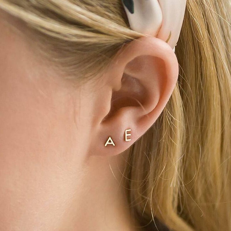 Pair of Initial Stud Earrings