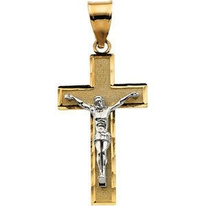 TWO TONE CRUCIFIX PENDANT