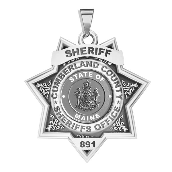 Personalized 7-Point Star Maine Sheriff Badge with Rank, Number & Dept.