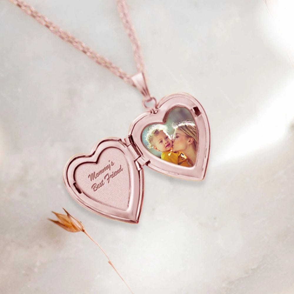 Rose Gold Plated Small Heart Photo Locket