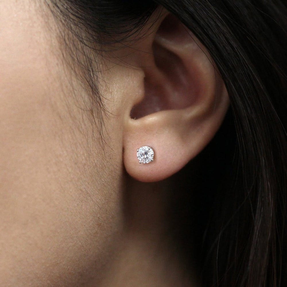 Pair of 5mm April Birthstone Cubic Zirconia Stud Earrings