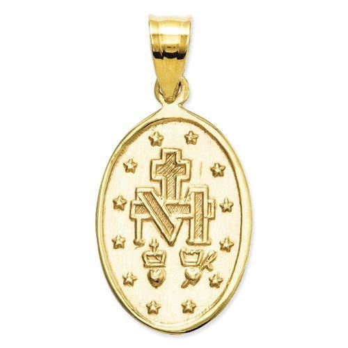 14K Yellow Gold Oval Miraculous Medal