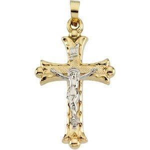 TWO TONE CRUCIFIX PENDANT