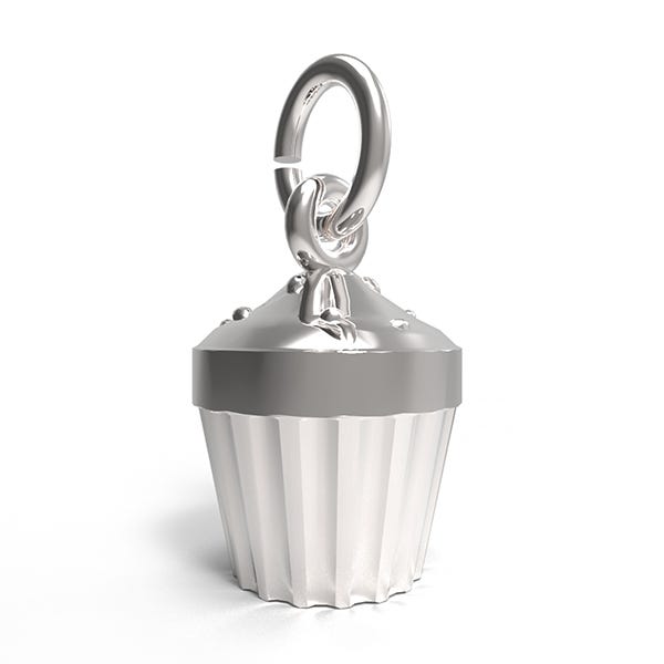 Cupcake White Charm