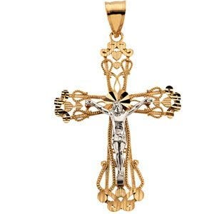 TWO TONE CRUCIFIX PENDANT