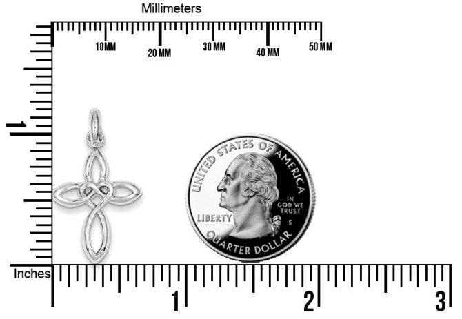 Sterling Silver Rhodium Plated Cross Pendant