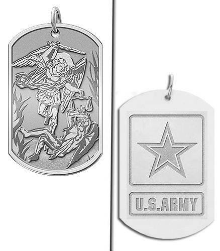 Saint Michael Doubledside ARMY Dogtag Religious Medal "EXCLUSIVE"