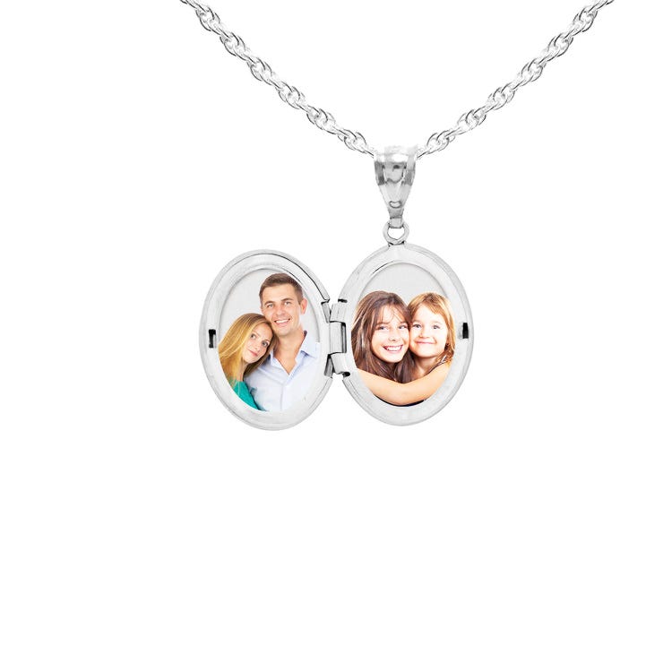 Sterling Silver Oval Four Photo Locket