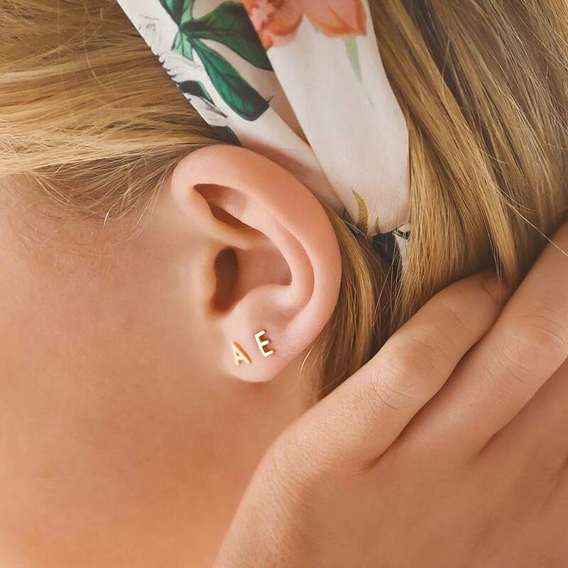 Pair of Initial Stud Earrings