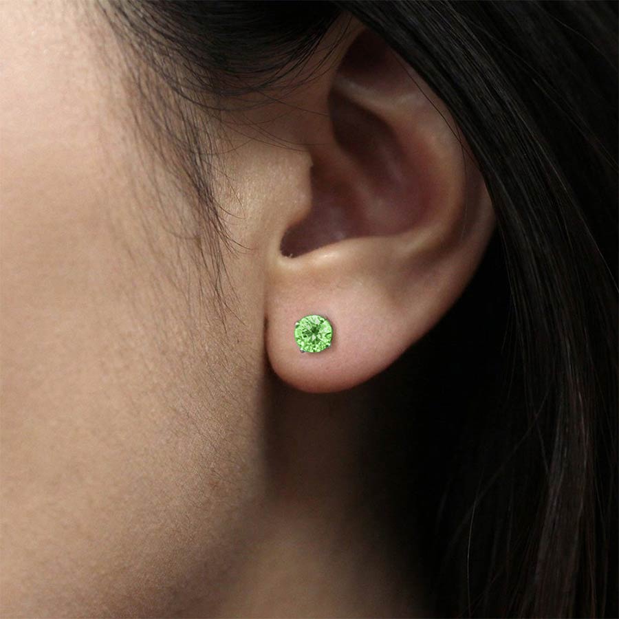 Pair of 5mm Emerald Stud Earrings