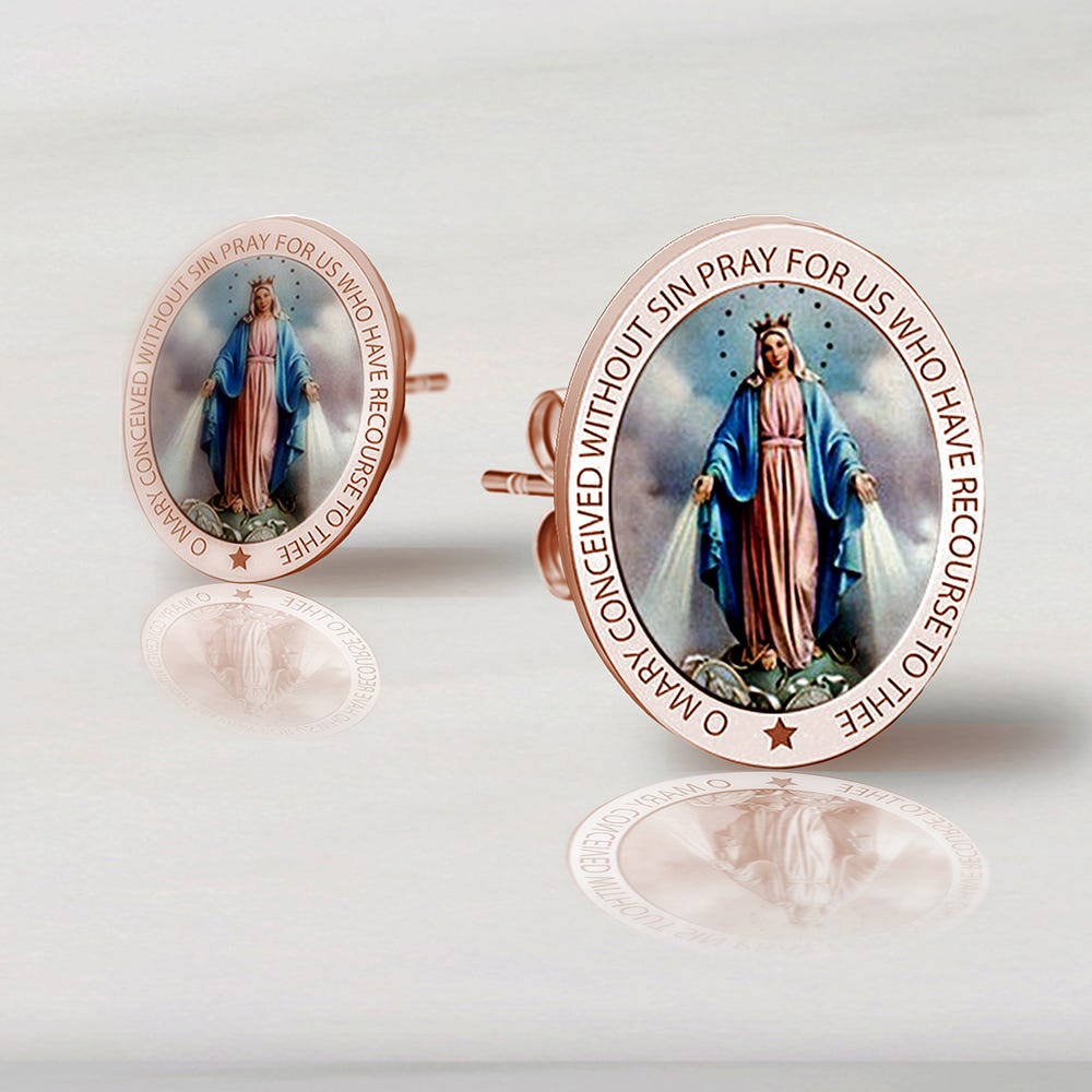 Pair of Miraculous Medal Earrings