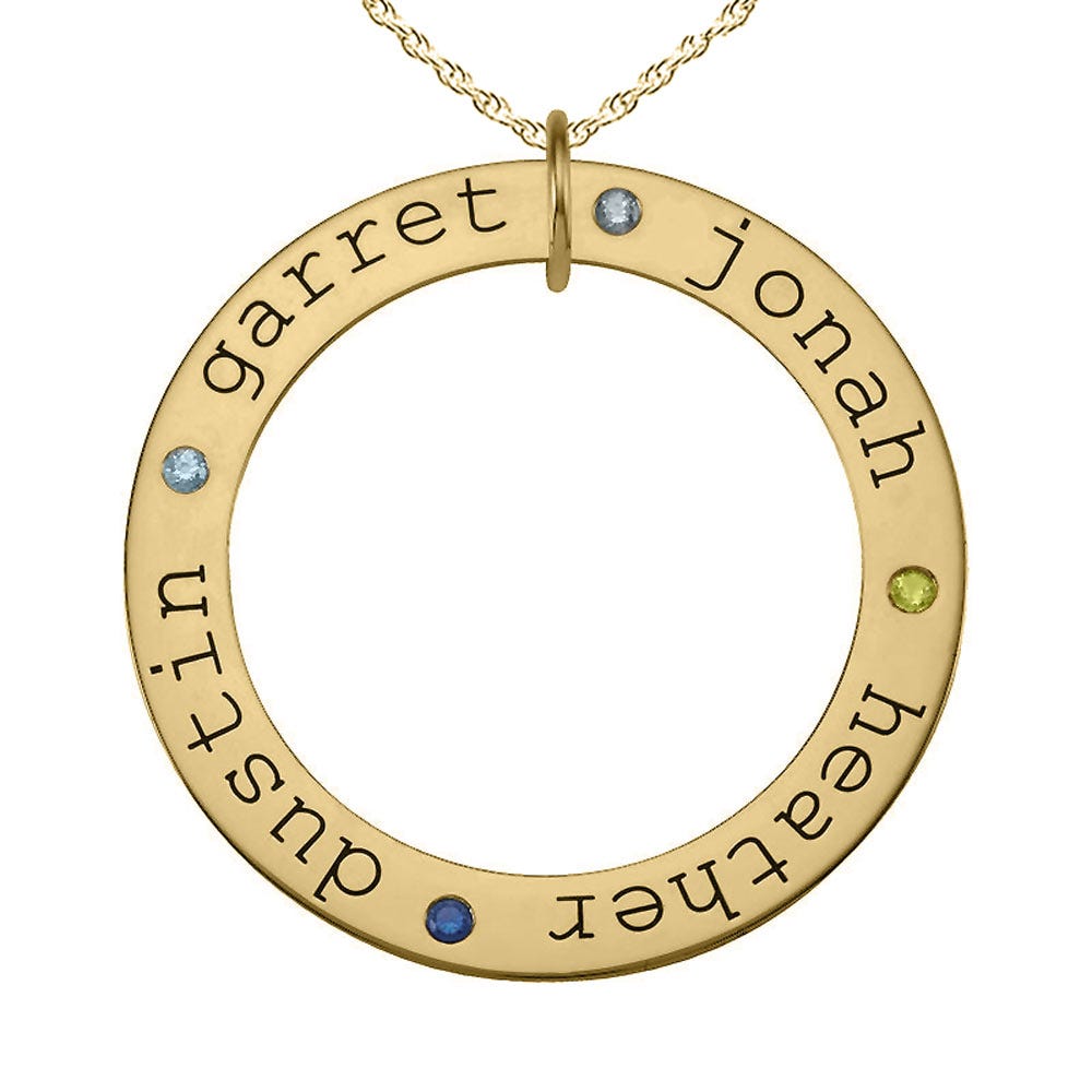 Personalized Four Birthstones Disc