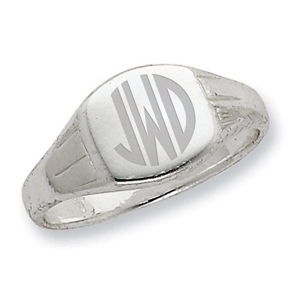 Sterling Silver Women's Square Signet Ring