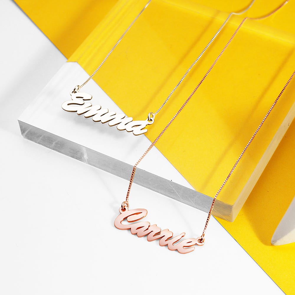Script Name Necklace with Chain Included