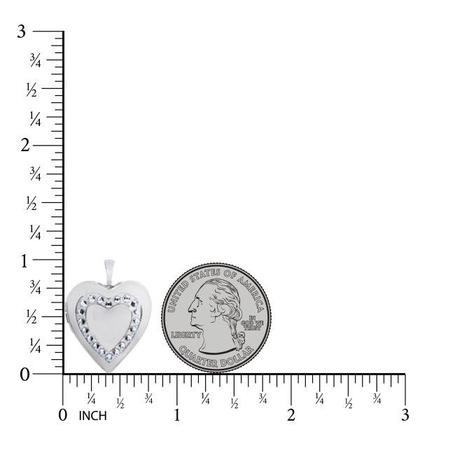Sterling Silver Swarovski Crystal Heart Photo Locket