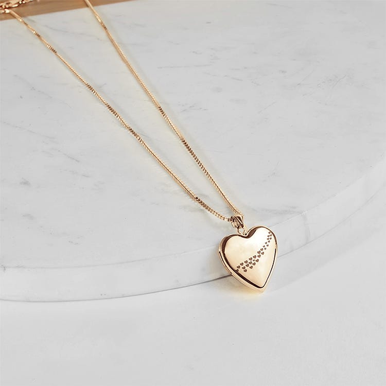 Yellow Gold Cascade of Hearts Photo Locket