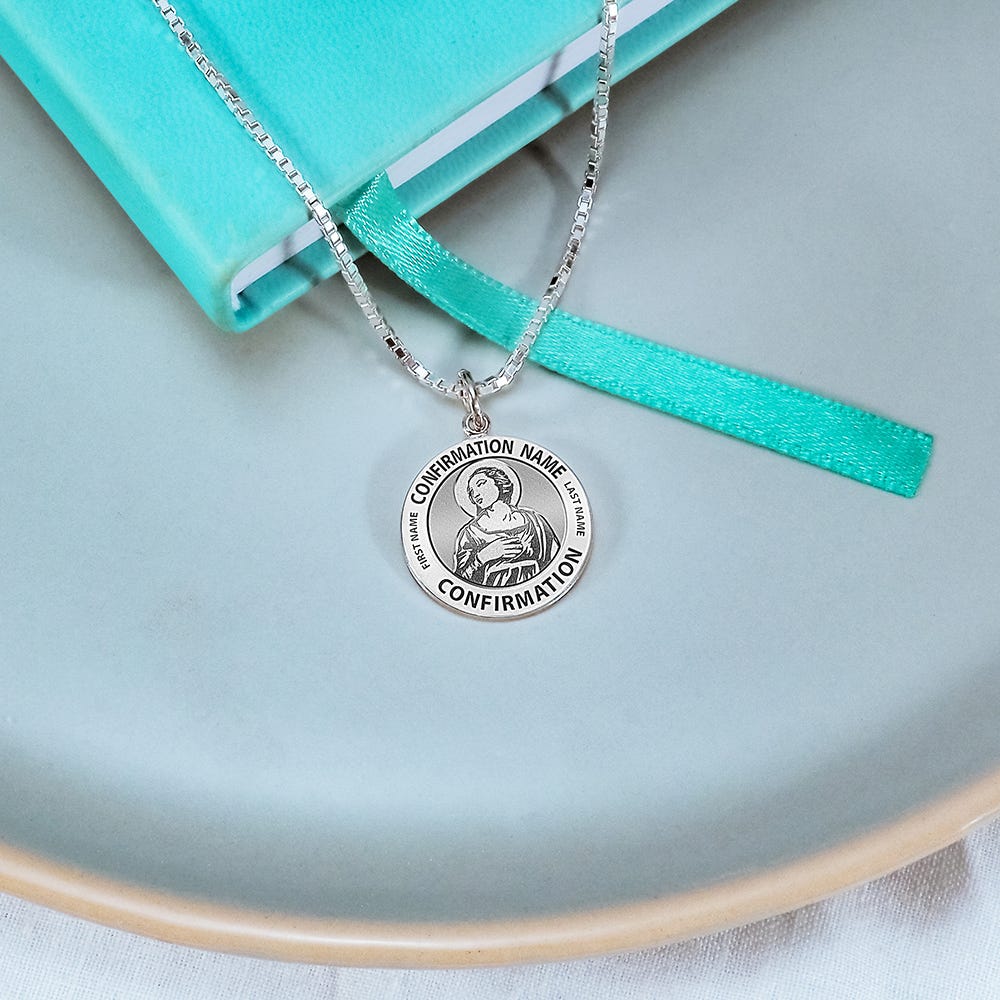 Custom Saint w/ Personalized Saint Name Confirmation Religious Medal