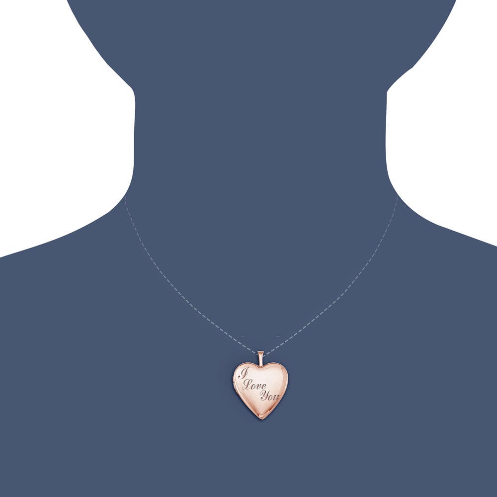 Rose Gold Plated "I Love You" Heart Photo Locket