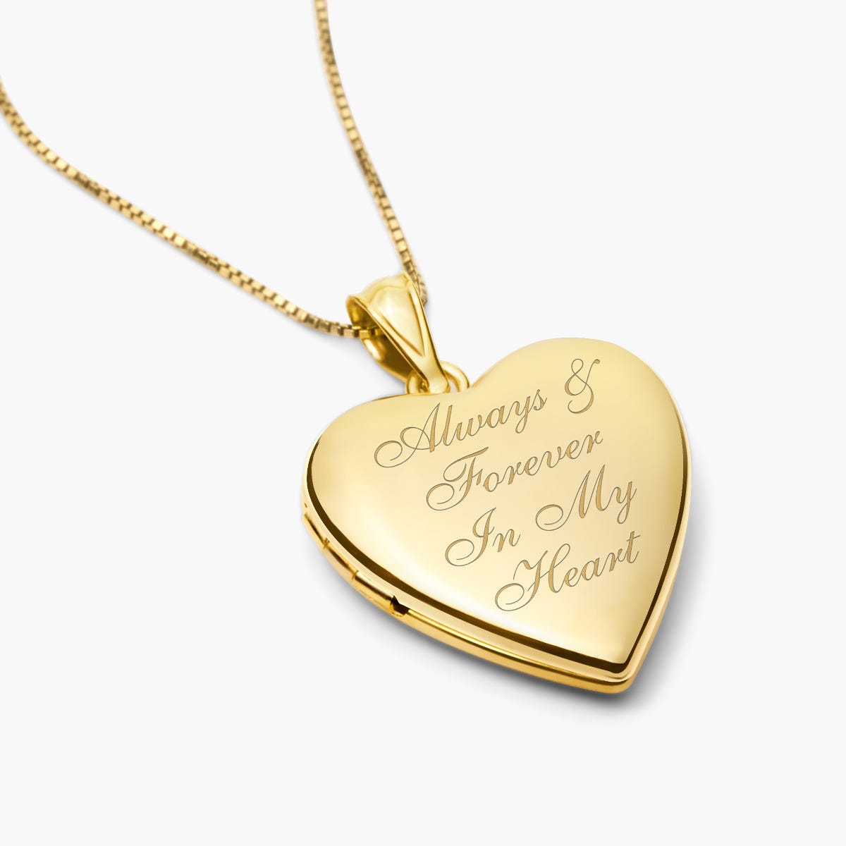 14k Yellow Gold Always & Forever In My Heart Photo Locket