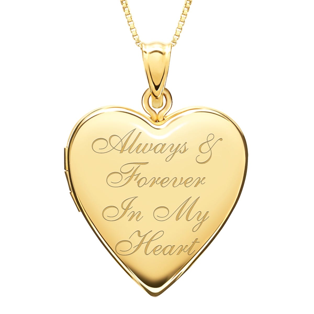 14k Yellow Gold Always & Forever In My Heart Photo Locket