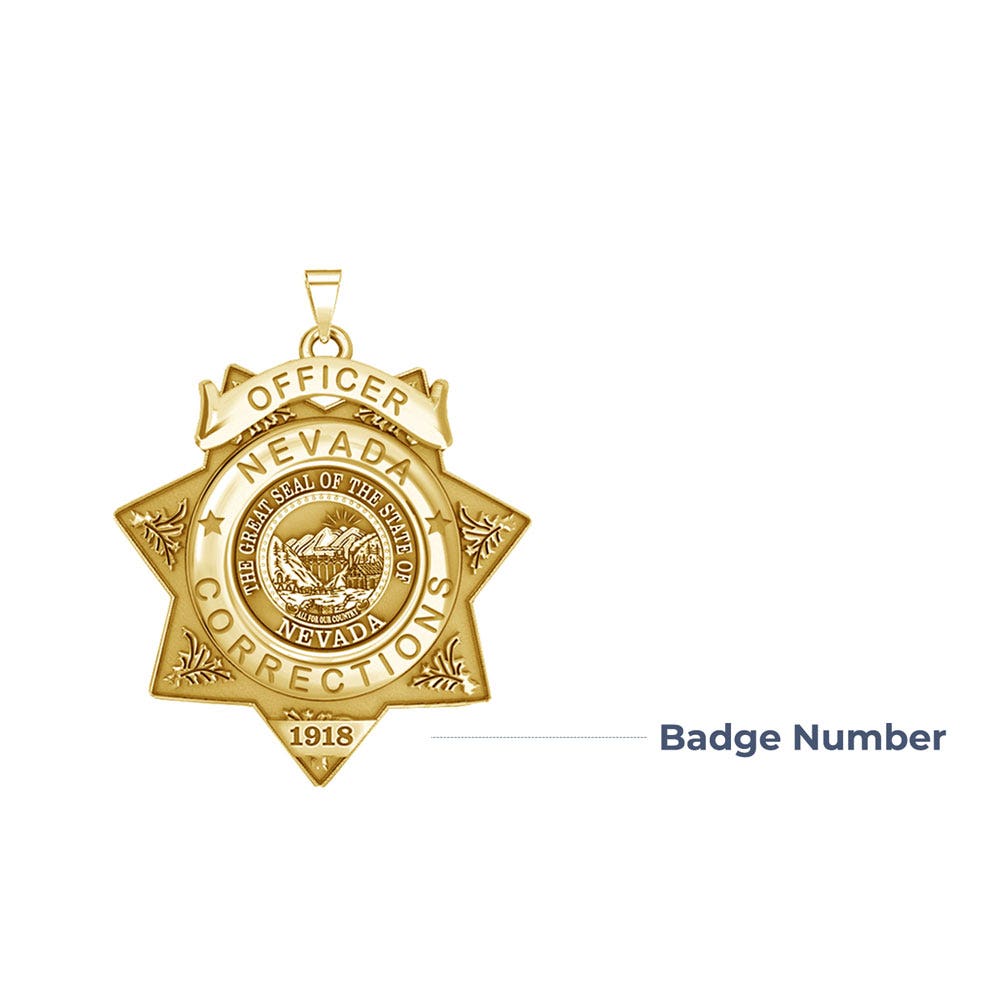 Personalized Nevada Corrections Badge with your Number