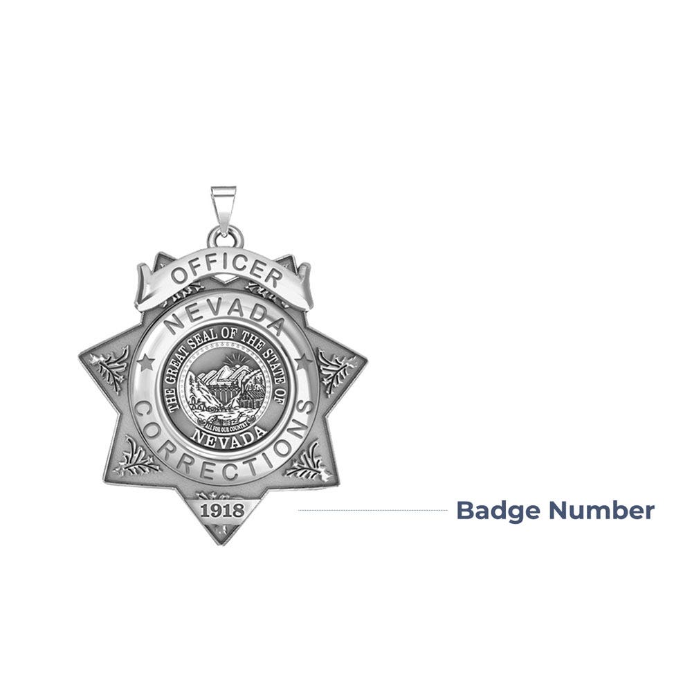 Personalized Nevada Corrections Badge with your Number