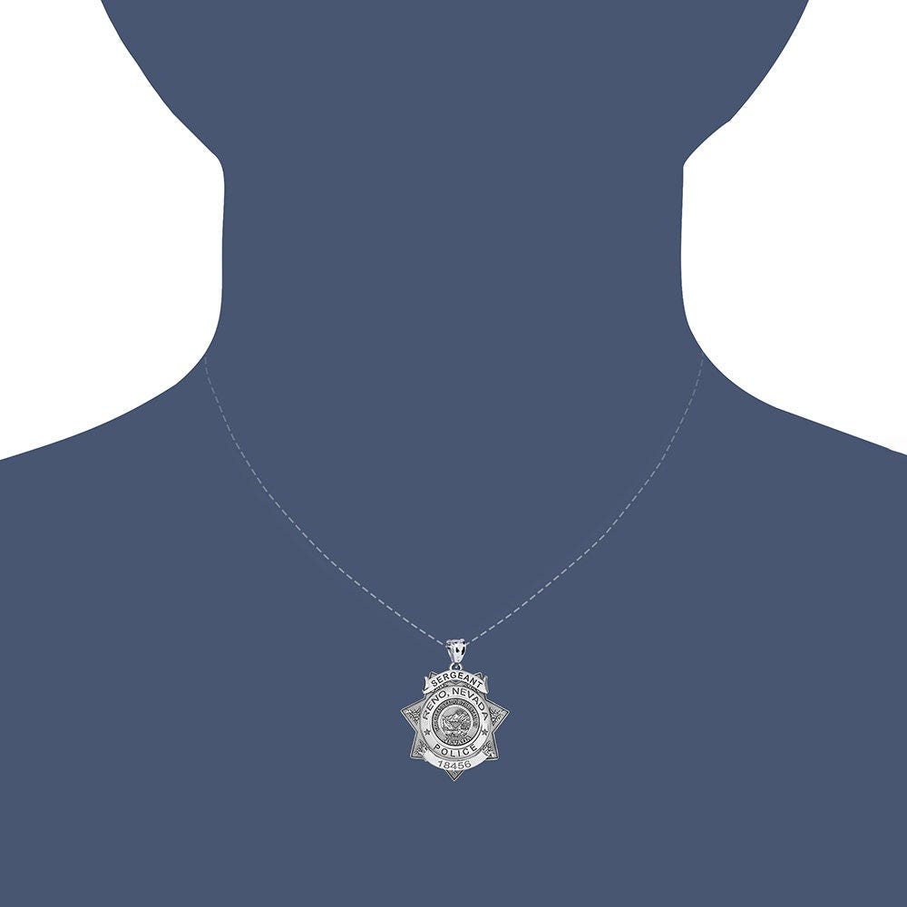 Personalized 7-Point Star Nevada Police Badge with your Rank, Dept, and Number