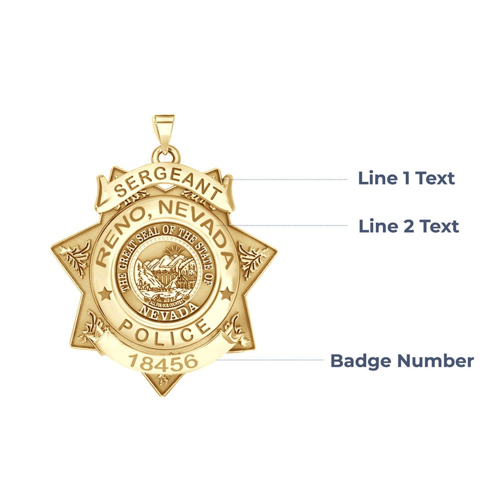 Personalized 7-Point Star Nevada Police Badge with your Rank, Dept, and Number