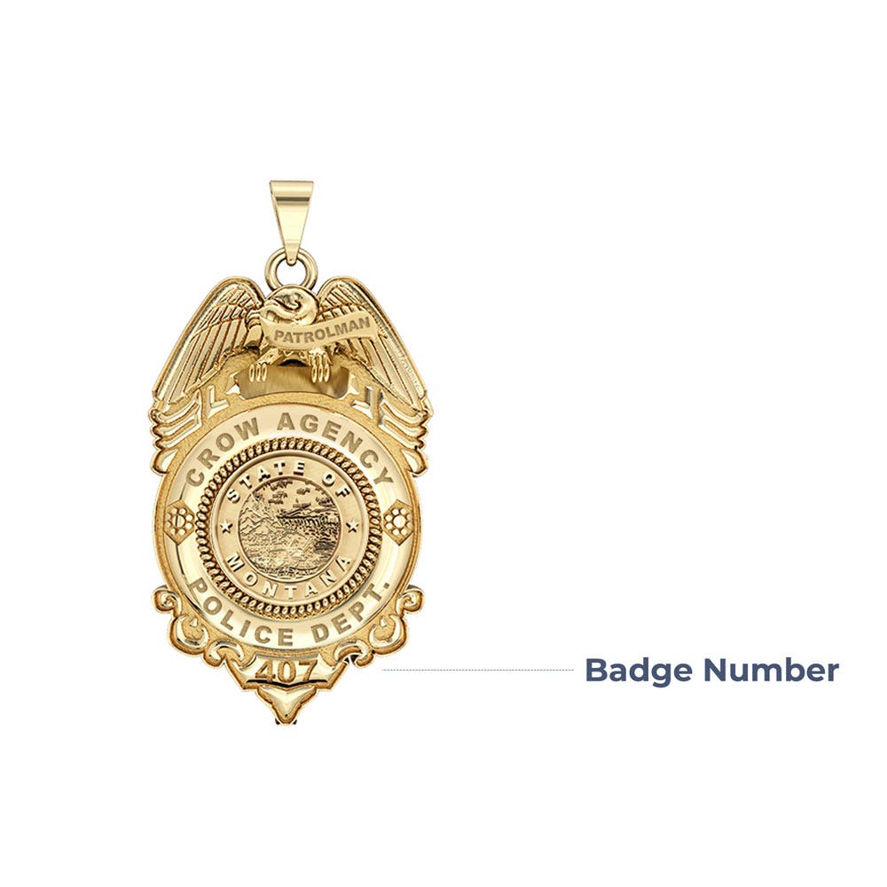 Personalized Patrolman Montana Police Badge with Your Rank, Number & Department