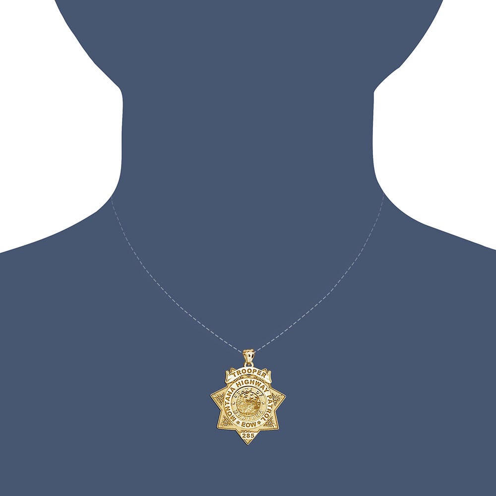 Personalized 7-Point Star Montana Trooper Badge with Rank, Number & Dept.