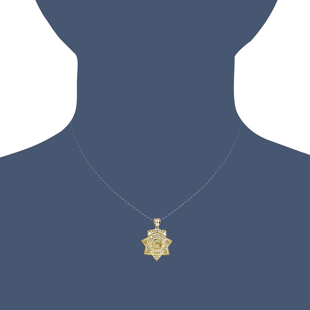 Personalized 7-Point Star Montana Trooper Badge with Rank, Number & Dept.